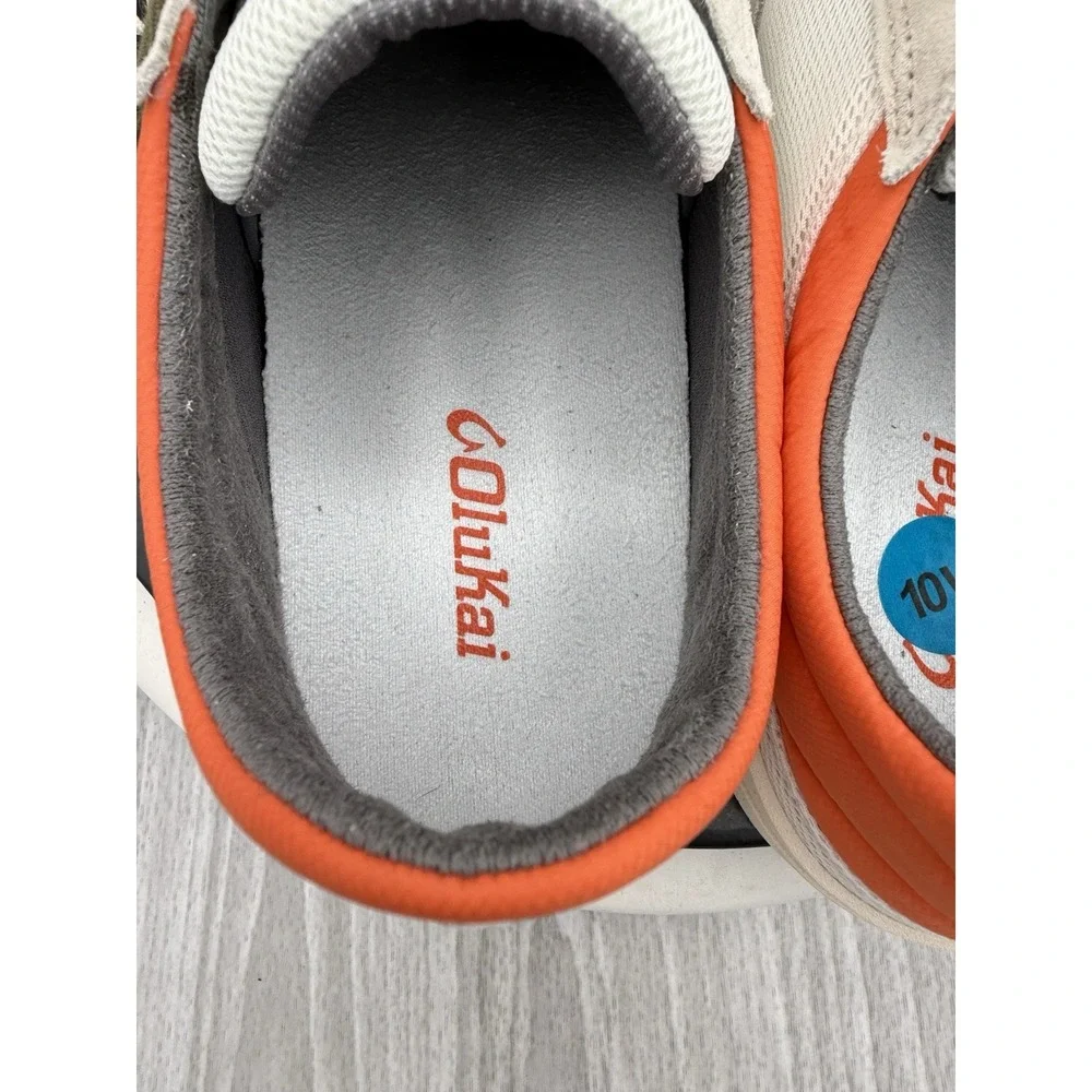 OluKai Punini Mens Size 10 Off White Molten Orange Court Casual Shoes Sneakers